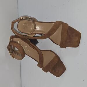 0306 Jessica Simpson‎ block heel sandals shoes women's Size 9.5M